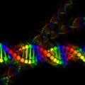 DNA - deoxyribonucleic acid on black background