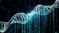 DNA Double Helix with Binary Code Background Royalty Free Stock Photo