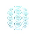DNA, the double helix of the DNA molecule. Logo for medicine, biology, chemistry. DNA illustration for presentation