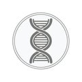 DNA double helix icon in a circle, illustration of genetics and medicine Royalty Free Stock Photo