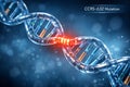 Dna double helix model showing a ccr5 d32 mutation for genetic research and biotechnology applications Royalty Free Stock Photo