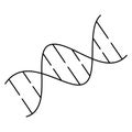 DNA double helix. Modern minimal black thin line vector icon