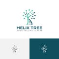 DNA Double Helix Tree Biology Health Science Research Laboratory Logo