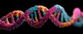 The DNA double helix with vibrant colors and intricate molecular structure..AI generated image Royalty Free Stock Photo