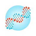 DNA double spiral symbol, deoxyribonucleic acid