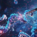 DNA Editing Concept with Syringe Injection Royalty Free Stock Photo