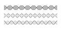 DNA elements. Helix double chromosomes model molecule. Seamless spiral line. Graphic braid. Scientific infographic