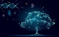 DNA evolution abstract tree. Ecology nature gene innovation technology business concept. GMO gene engineering plant Royalty Free Stock Photo