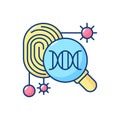 DNA fingerprinting RGB color icon Royalty Free Stock Photo