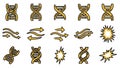 DNA, Flow, and Energy Vector Icons Set Royalty Free Stock Photo