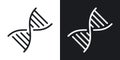 DNA, gene or genome icon. Simple two-tone vector illustration on black and white background