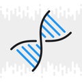 DNA, gene or genome icon. Simple color version on light gray background