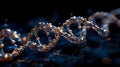 DNA gene helix spiral 3D loop, chromosome molecule cell. DNA molecule or genome cell for molecular science and genetic
