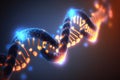 DNA gene helix spiral molecule structure. Generative AI Royalty Free Stock Photo