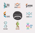 DNA, genetic elements and icons collection