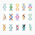 DNA, genetic elements and icons collection