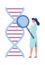 DNA genetic engineering. Laboratory research biotechnology concept. Woman medical or laboratory worker