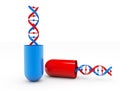 Dna with Genetic Medicine, Medical technology Concept. 3d render