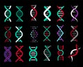 DNA, genetic sign, elements. Pictogram of DNA Symbol Isolated.