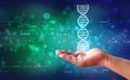 DNA and genetics research concept, medical abstract background Royalty Free Stock Photo