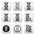 DNA, genetics vector buttons set Royalty Free Stock Photo