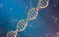 DNA genomes structure with division molecule, 3d rendering