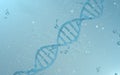 DNA genomes structure with division molecule, 3d rendering