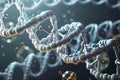 Dna Genomes Structure with Molecule Background, 3D RenderingHigh Detail, 8K Royalty Free Stock Photo