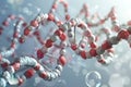 Dna Genomes Structure with Molecule Background, 3D RenderingHigh Detail, 8K Royalty Free Stock Photo