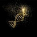 DNA gold glitter art concept symbol illustration Royalty Free Stock Photo