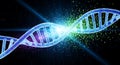 DNA Helix with Binary Code and Digital Network - Biotechnology, Genetics, Science Royalty Free Stock Photo