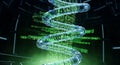 DNA Helix with Binary Code Digitalization and Futuristic Technology, Science and Data Royalty Free Stock Photo