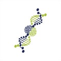DNA helix biotechnology gene cell chromosome logo and vector icon