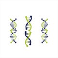 DNA helix biotechnology gene chromosome logo and vector icon