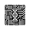 dna helix circuit pattern glyph icon vector illustration Royalty Free Stock Photo