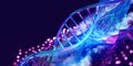 DNA helix 3D illustration. Mutations under microscope. Decoding genome Royalty Free Stock Photo