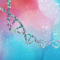 DNA helix, Deoxyribonucleic acid is a thread-like chain of nucleotides carrying the genetic instructions used in the growth Royalty Free Stock Photo