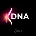 DNA helix fragment with glow. DNA symbol. Emblem can used for DNA testing.