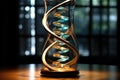 dna helix in a glass capsule for secure storage