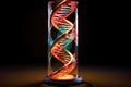 dna helix in a glass capsule for secure storage