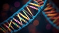 DNA helix. Hi Tech technology in the field of genetic engineering. Work on artificial intelligence. 3D illustration, Generative AI Royalty Free Stock Photo