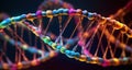 DNA helix. Hi Tech technology in the field of genetic engineering. Work on artificial intelligence. 3D illustration, Generative AI Royalty Free Stock Photo