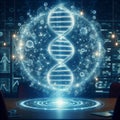 DNA Helix Hologram Rotating double helix structure of DNA repres