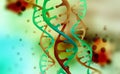DNA helix. Human genome research. Genetic modification. Biotechnology of future