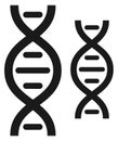 Dna helix icon. Gene sign. Black biology symbol