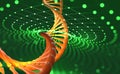 DNA helix. Innovative technologies in research of the human genome. Artificial intelligence in the medicine of the future