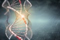 DNA helix. Innovative technologies in research of the human genome