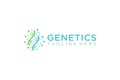 DNA Helix Logo Template. Genetics Vector Design. Biological Illustration