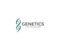 DNA Helix Logo Template. Genetics Vector Design