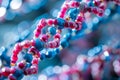 DNA helix model of multicolored pink and blue elements, scientific background for chemistry, biology or biotechnology Royalty Free Stock Photo